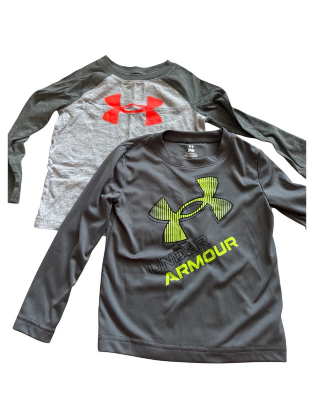 Under Armour Toddler Boy Long Sleeve Tee Bundle 2T | Set of 2 Logo Graphic Shirt